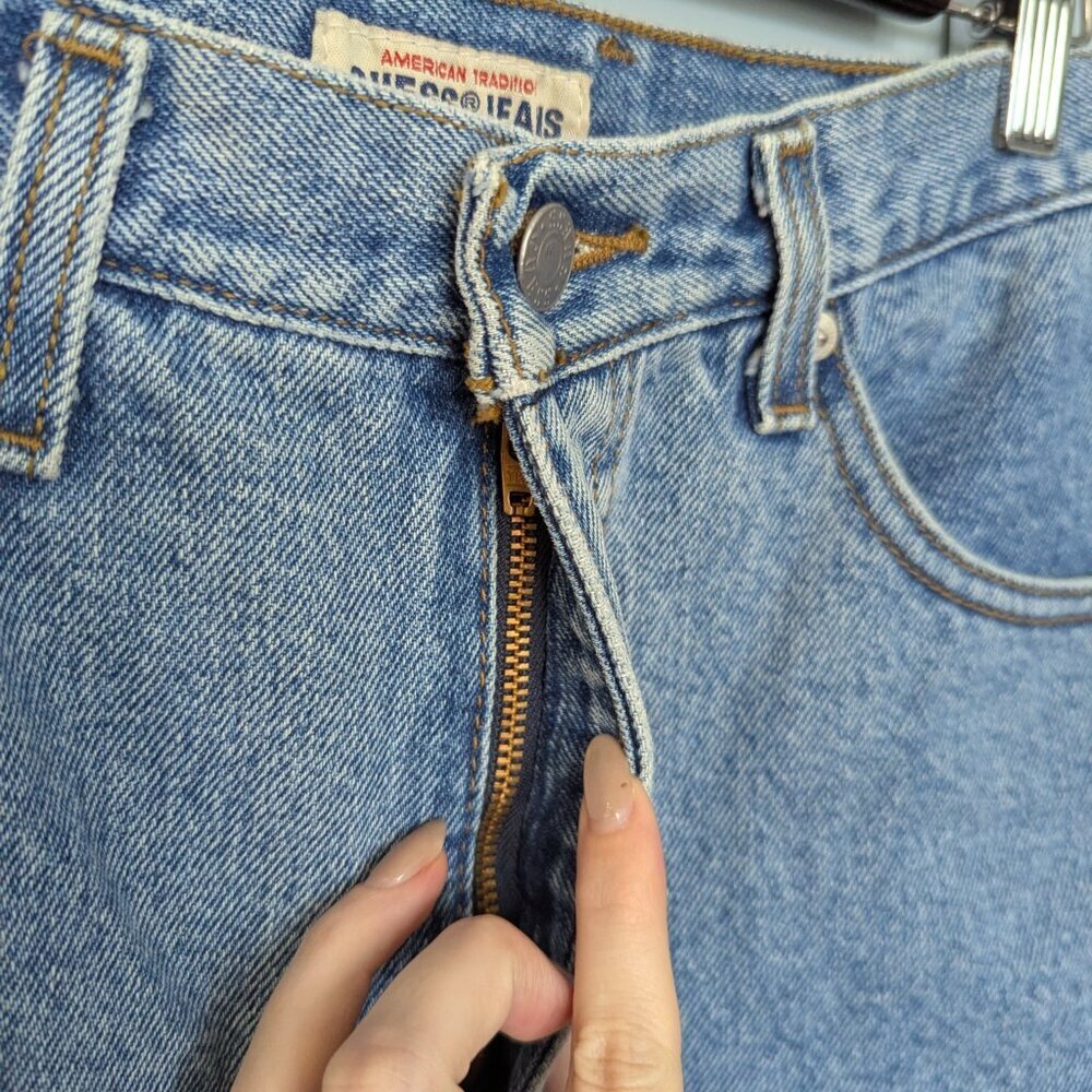 Vintage Guess High Waisted Tapered Leg 100% Cotton Denim Jeans 28 - Picture 3 of 11